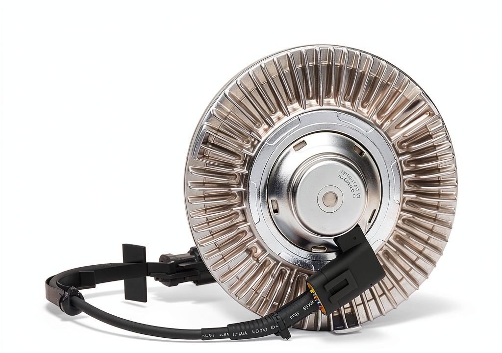 Installing Ford Engine Cooling Fan Clutch A-Premium on a wooden garage workbench