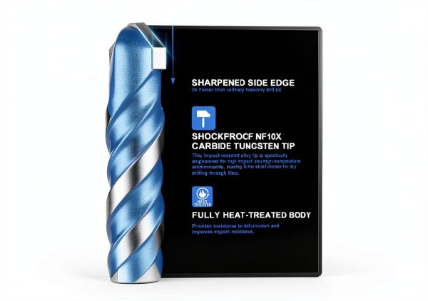 Carbide Masonry Drill Bit Set (7-Piece, 5/32"-3/8"), Hex Shank Concrete Drill Bits for Brick, Tile, Cement, Plastic-1