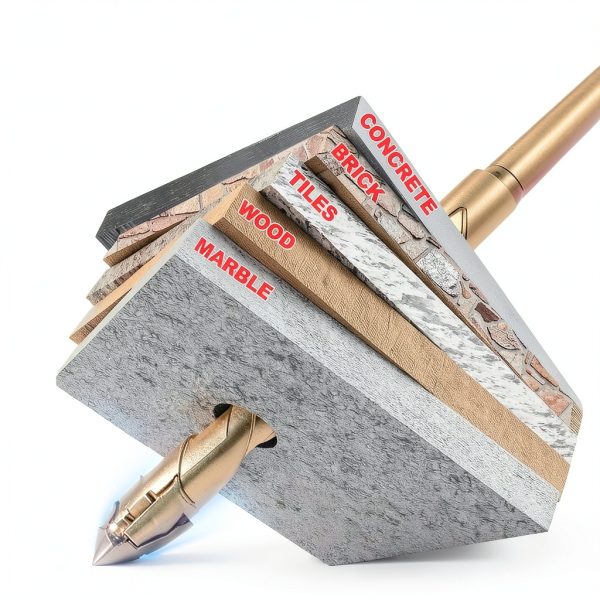 10pcs Masonry Drill Bit Set,Concrete Drill Bit,Four Blade Serrated Eccentric Carbide Drill Bits for Brick/Plastic/Ceramics/Tile/Wood/Marble 3/16"-1/2"-3