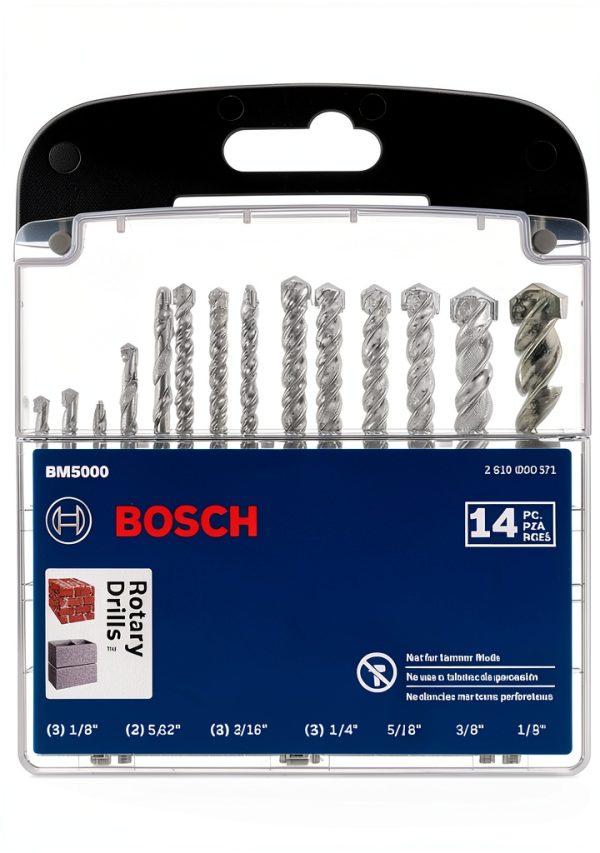 Bosch BM5000 14-Piece Fast Spiral Rotary Masonry Bit Set-1
